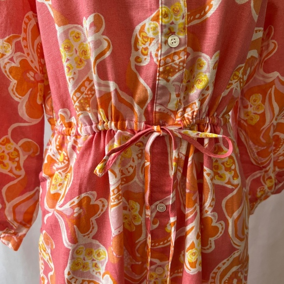 J MCLAUGHLIN FOLEY MIDI DRESS NWT S LINEN COTTON TRINIDAD ABSTRACT PARTY SUMMER - Picture 9 of 12